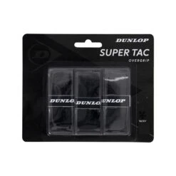 Dunlop Overgrip Super Tac 0.5mm (extrem Griffig, Feuchtigkeitsabsorbierend) Schwarz - 3 Stück