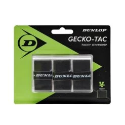 Dunlop Overgrip Gecko Tac 0.5mm - Glatt, Griffig - Schwarz - 3 Stück