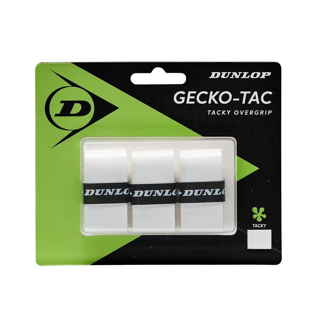 Dunlop Overgrip Gecko Tac 0.5mm - Glatt, Griffig - Weiss - 3 Stück 1 Dunlop Overgrip Gecko Tac 0.5mm - Glatt, Griffig - Weiss - 3 Stück