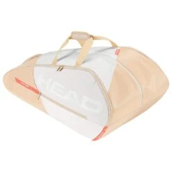 Bestseller 18 Head Tennis-Racketbag Tour Racquet Bag XL (SchlÀgertasche, 3 HauptfÀcher) 2023 Weiss/champagne 12er