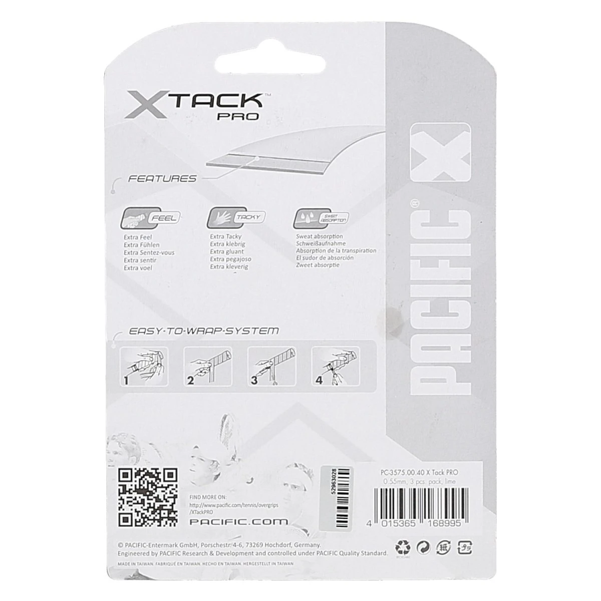 Pacific Overgrip XTack Pro 0.55mm Limegrün 3er 2 Pacific Overgrip XTack Pro 0.55mm Limegrün 3er – Bild 2