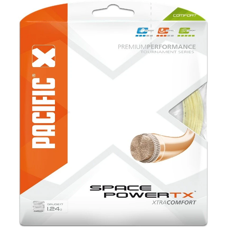 Besaitung Mit Tennissaite Pacific Space Power TX 1 Besaitung Mit Tennissaite Pacific Space Power TX
