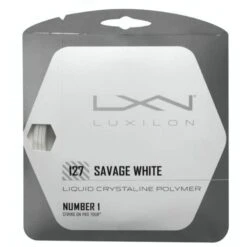Besaitung Mit Tennissaite Luxilon Savage 1.27 (Haltbarkeit+Spin) Weiss