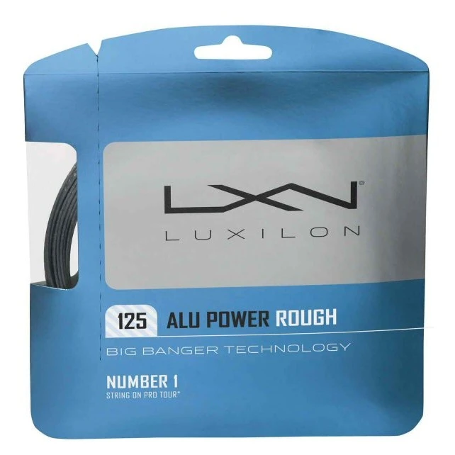 Besaitung Mit Tennissaite Luxilon Alu Power Rough (Haltbarkeit+Spin) Silber 1 Besaitung Mit Tennissaite Luxilon Alu Power Rough (Haltbarkeit+Spin) Silber