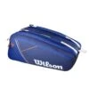 Wilson Tennis-Racketbag Super Tour Roland Garros (Schlägertasche, 3 Hauptfächer) Navyblau 15er