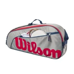 Wilson Tennis-Racketbag Kinder/Junior (Schlägertasche, 1 Hauptfach) 2023 Grau 3er -Deutschland Our Tennis Gear Verkaufs-Shop Wilson WR8023901 3PK Tasche204 1200x1200 1
