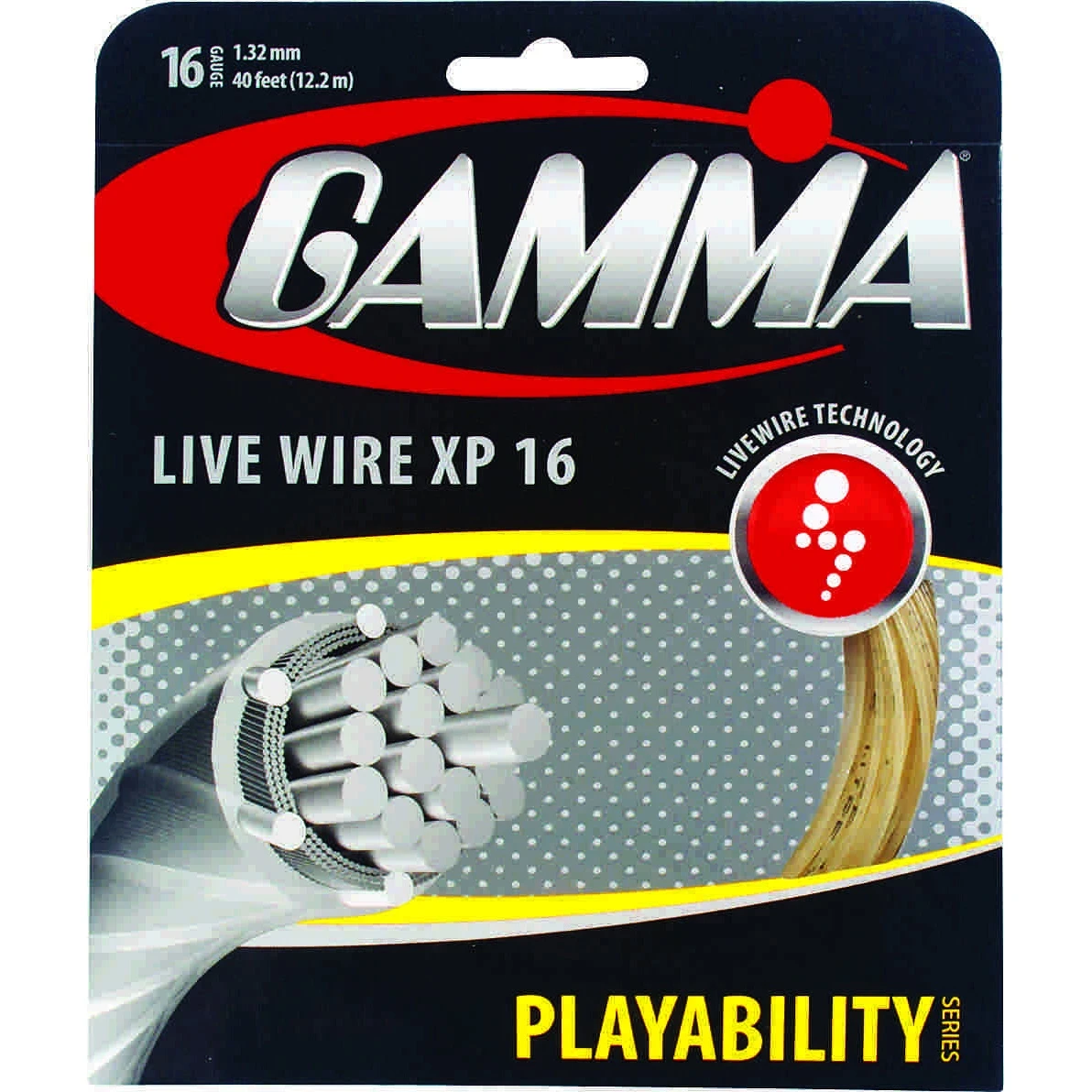 Besaitung Mit Tennissaite Gamma Live Wire XP 1 Besaitung Mit Tennissaite Gamma Live Wire XP